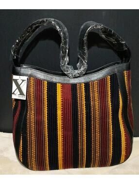NWT and bag  ''MAXX OF NEW'' YORK DESIGNER STRIPED HANDBAG/PURSE VINTAGE